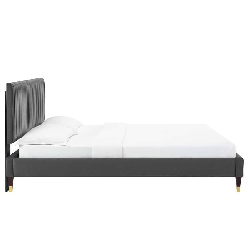 Peyton Performance Velvet Queen Platform Bed