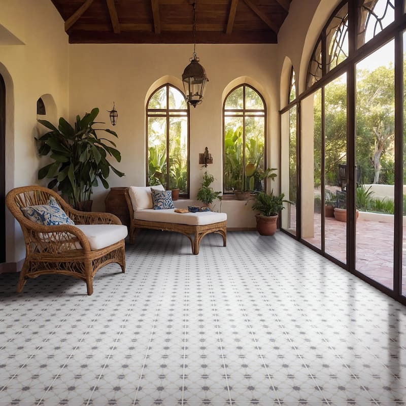 Ackland AKNPTAMA8X8M-CA Amara - 8" x 8" Porcelain Encaustic Floor and