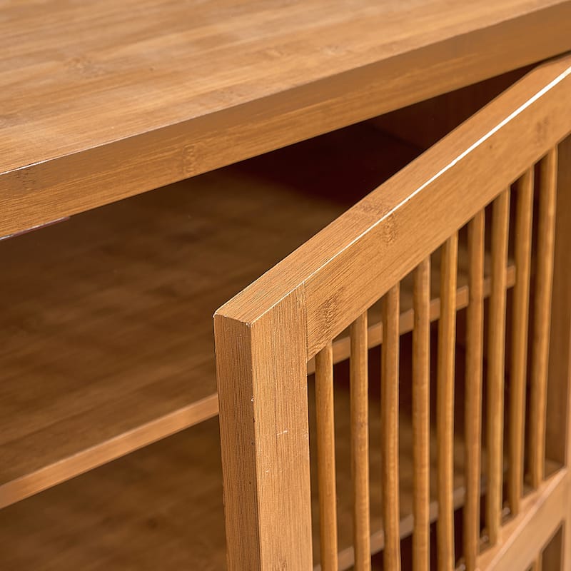 Rosetta 6-Tier Modern Wooden Shutter Design Shoe Rack Cabinet with Adjustable Shelves, Sturdy Metal Legs