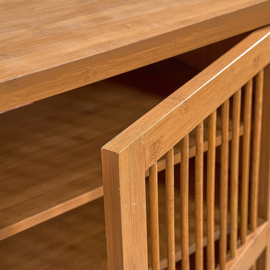 Shoe Cabinet with Shutter Doors, Shoe Storage Cabinet with Adjustable Shelves, Entryway Wooden Shoe Rack Organizer