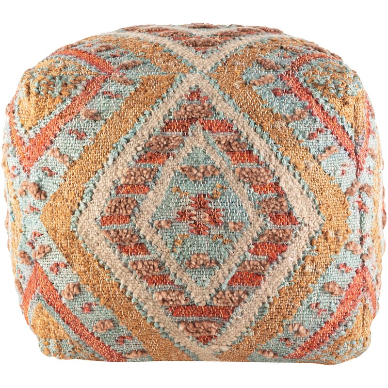 Reissa Bohemian Geometric Colorful Pouf