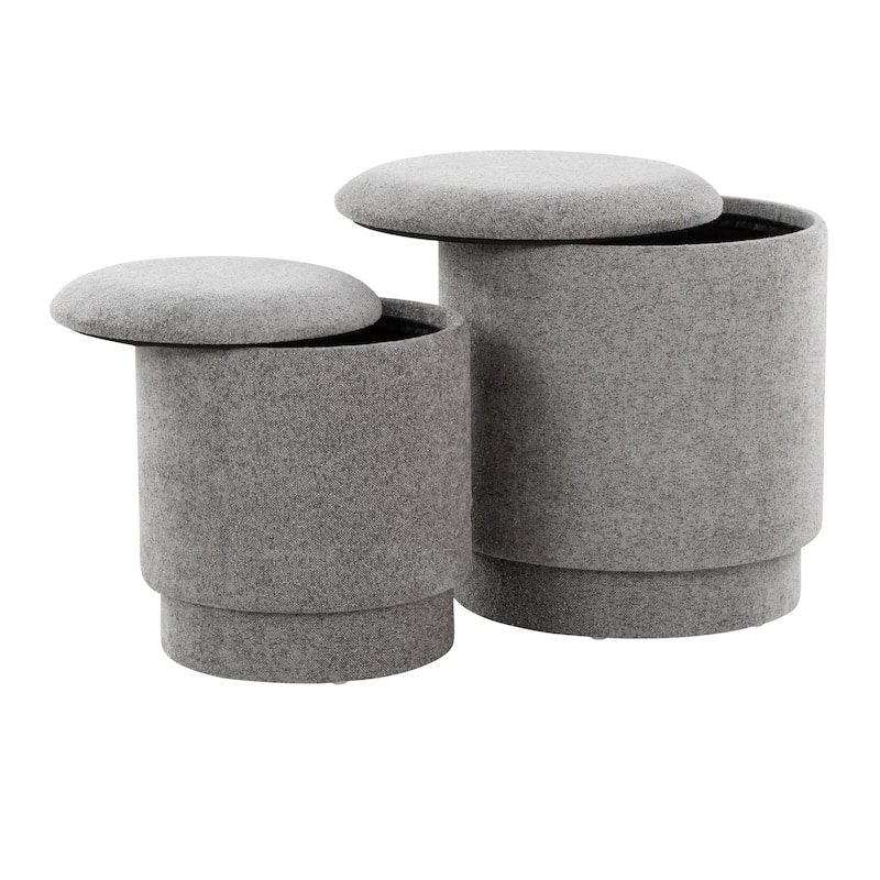 Marla Upholstered Contemporary Ottoman Set in Fabric by LumiSource