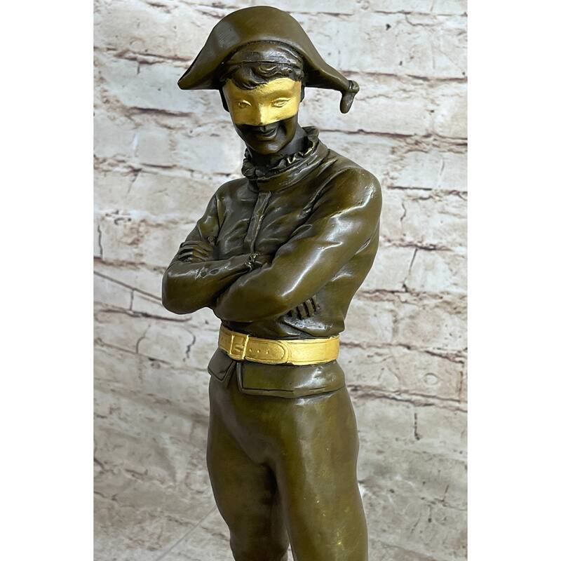 Harlequin Pantomime Bronze Figure Statue Sculpture By Rene De Saint-Marceaux 17 Inches X 7 Inches