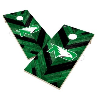 North Dakota Fighting Hawks Regulation 2x4 Cornhole Boards - V7 - Bed