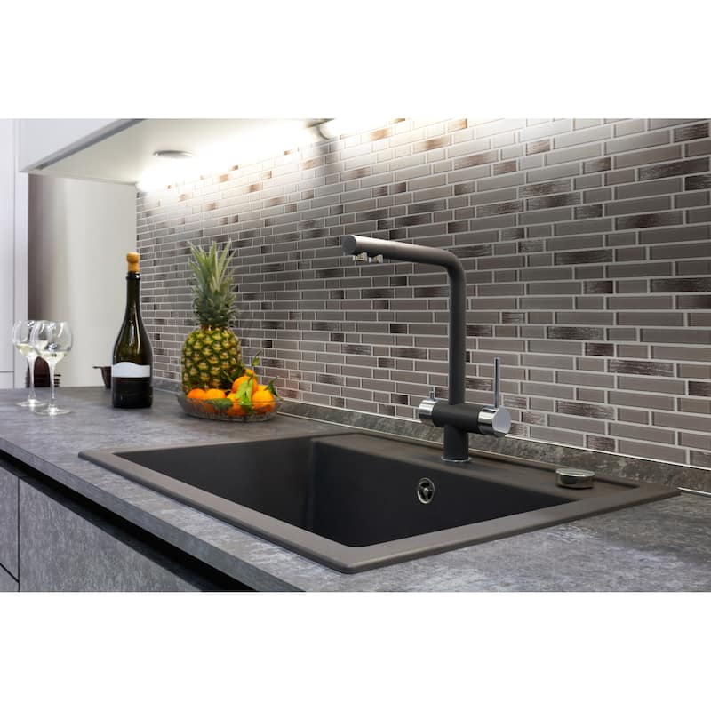 Ackland AKM-G-12X12IL-CA 12" x 12" Glass and Marble and Metal and