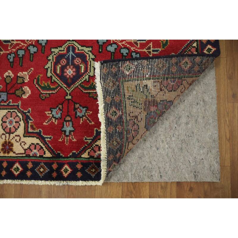 Hand Knotted Oriental 100% Wool Carpet Traditional Geometric Red Tabriz Area Rug - 4' 9'' X 3' 2''