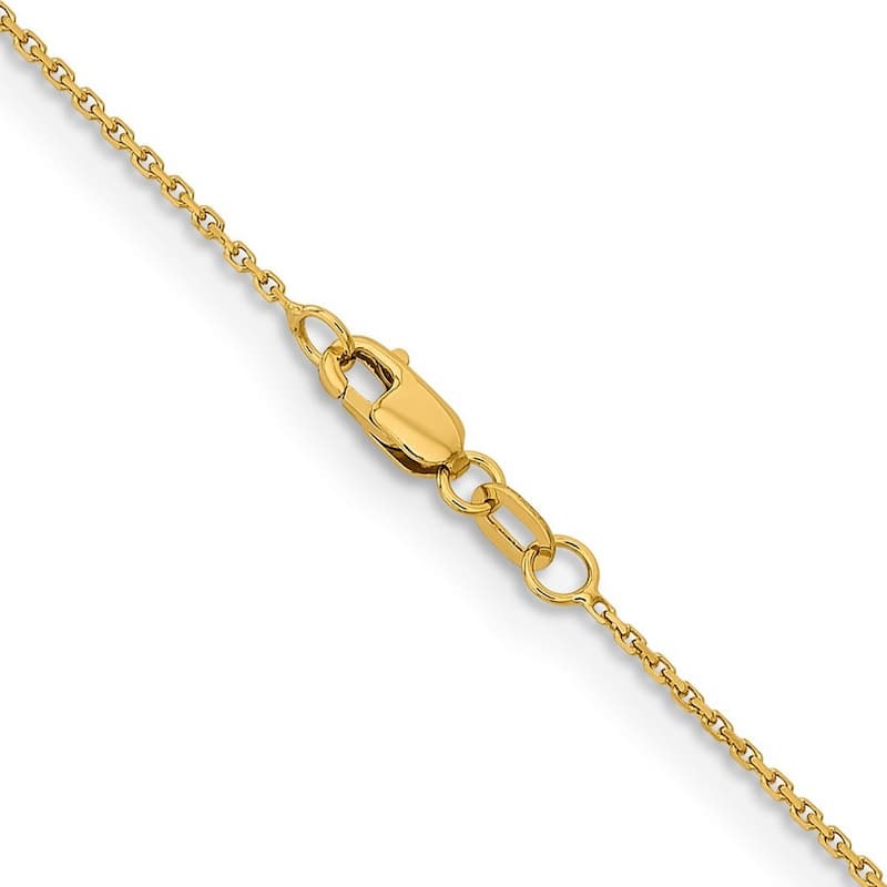 Curata 10k Yellow Gold 1.05mm Diamond Cut Cable Chain Necklace (Lobster)