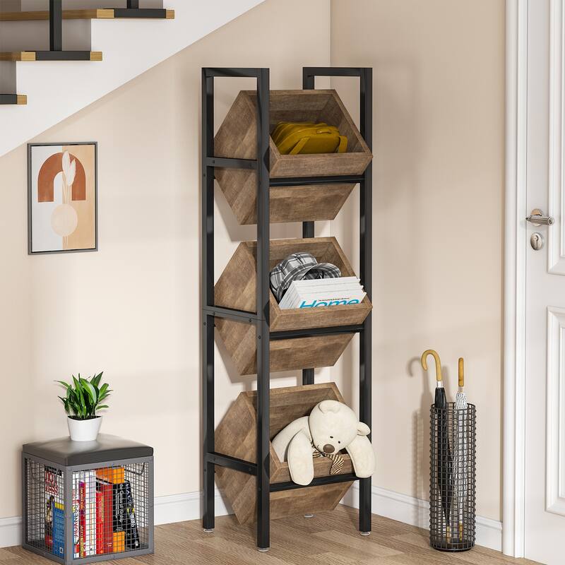 Freestanding Floor Wooden Wine Storage Stand