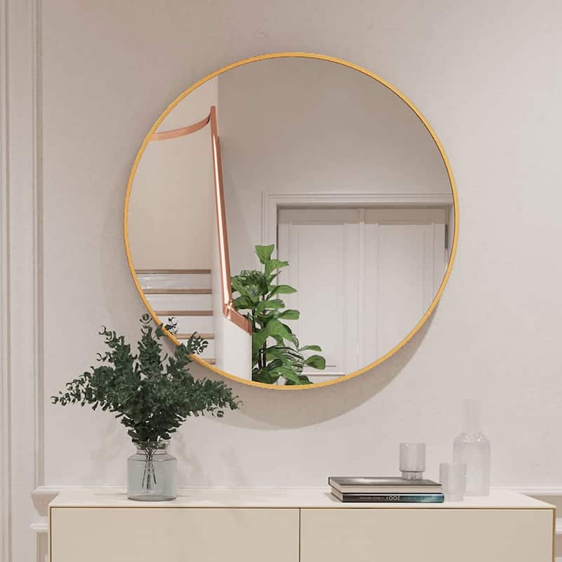 Round Mirror Wall Mounted, Circle Bathroom Vanity Wall Mirror with Metal Frame - 16/20/24/30/32/36"