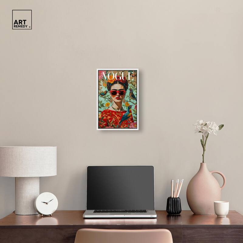 Birds and Icon Floral Canvas by Art Remedy