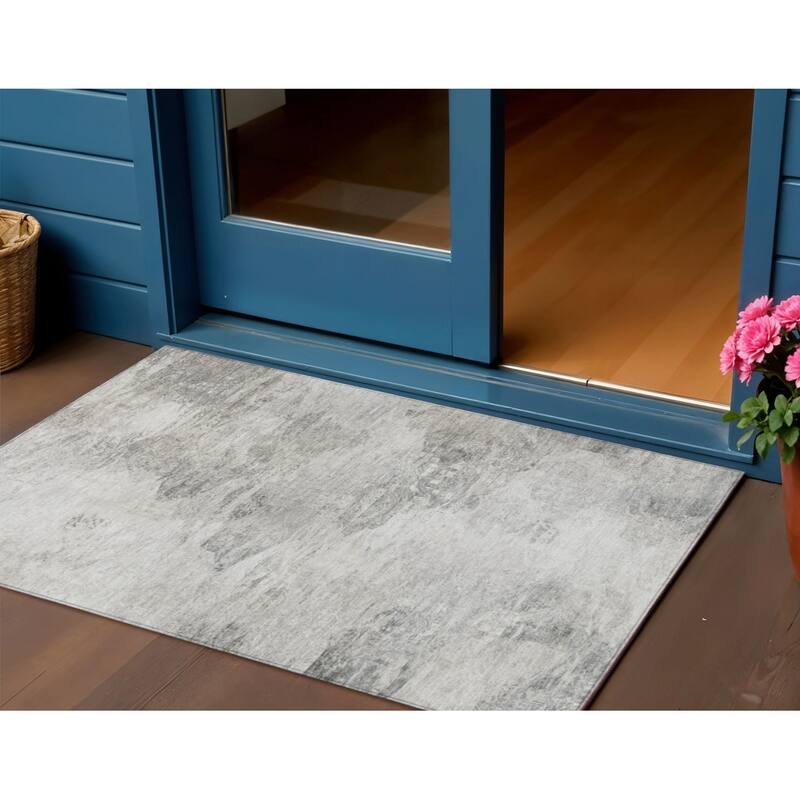 HomeRoots Abstract Transitional Rectangle Outdoor Rug - 3' x 5'