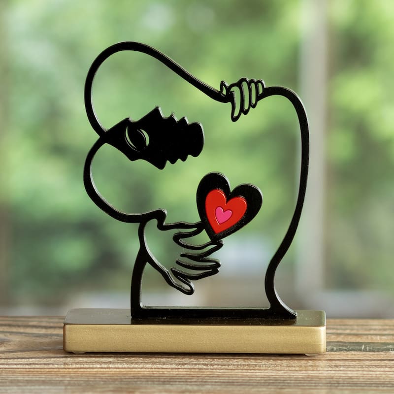 Novica Handmade Eternal Hug Wood Sculpture