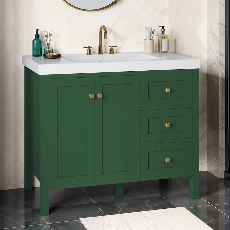 Moasis 36"/42" Bathroom Vanity Cabinet Set with Sink Combo and 3 Drawers & Cabient - 42" - Green