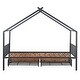 preview thumbnail 14 of 14, Twin Size Metal House Bed with Two Drawers