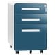 preview thumbnail 28 of 39, Superday 3-drawer Wheeled Metal Vertical File Cabinet Blue