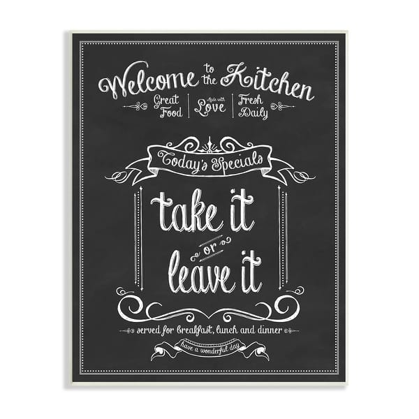 Welcome To the Kitchen Chalkboard Vintage Sign Wall Plaque ...