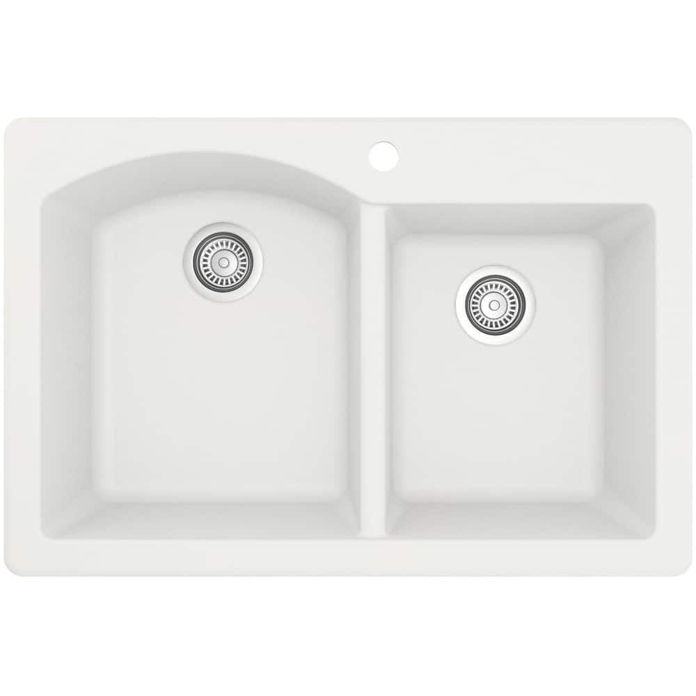 Karran USA QT-610 Quartz QT 33" Drop In Double Basin Quartz Composite