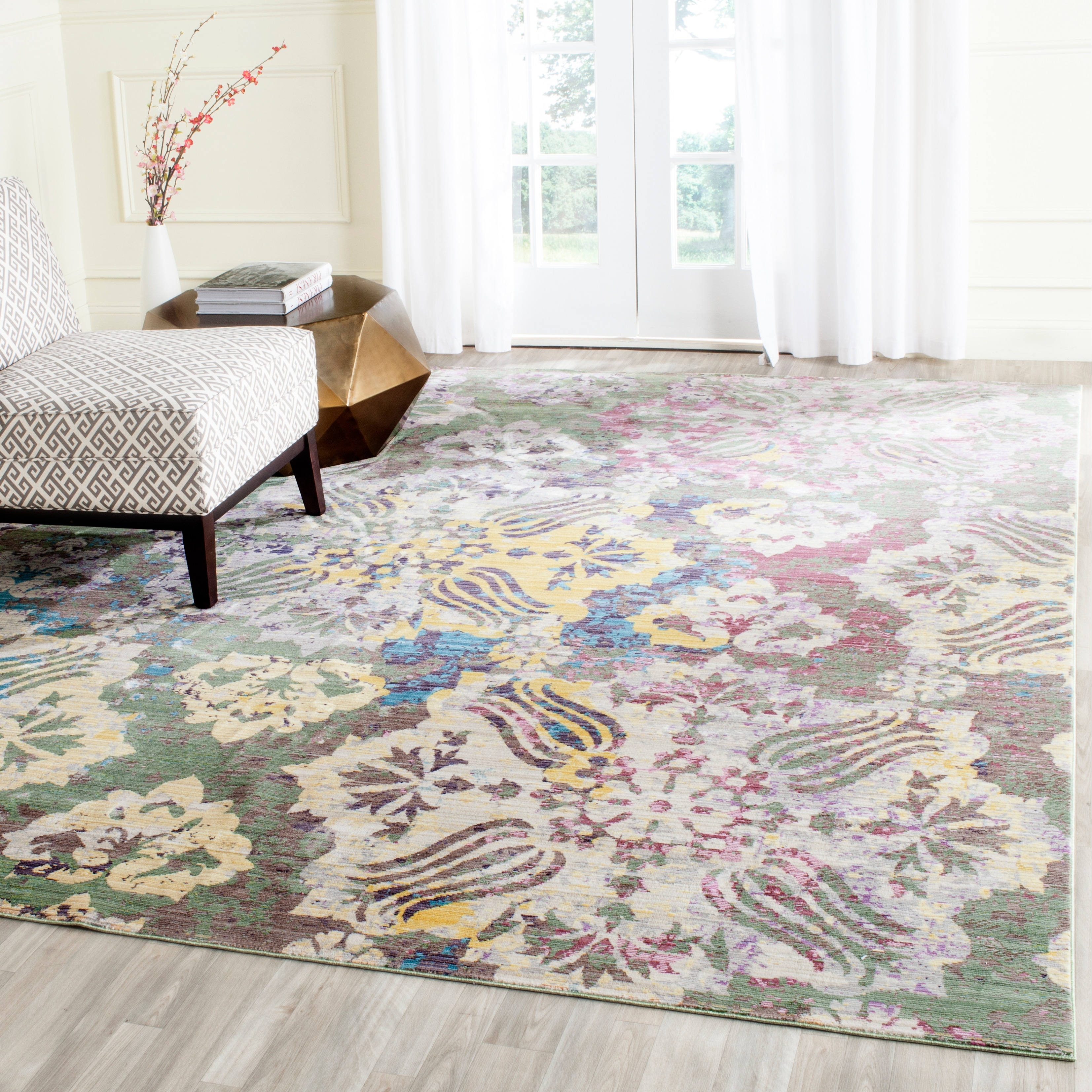 SAFAVIEH Valencia Mertie Distressed Vintage Boho Oriental Polyester Rug