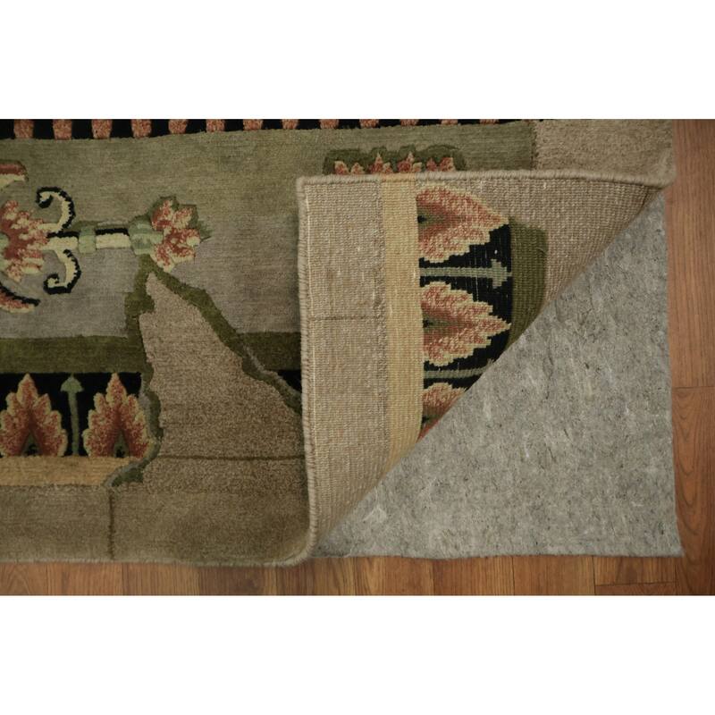 Hand Knotted Oriental 100% Wool Carpet Traditional Contemporary Beige & Ivories Art Deco Area Rug - 10' 0'' X 8' 0''