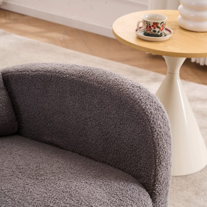 Upholstered Rocking Chair with Footrest & Thick Cushioned, Accent Chair Lounge Chair with Side Storage Pocket