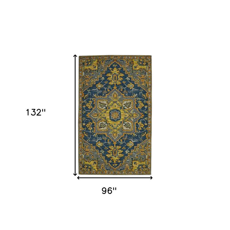 HomeRoots Medallion Bohemian Rectangle Area Rug