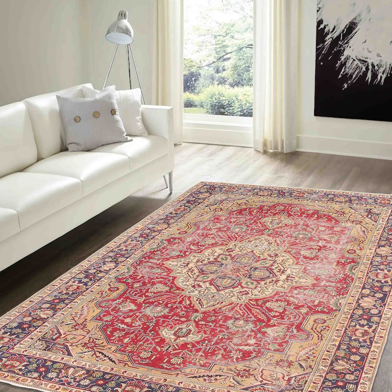 ECARPETGALLERY Hand-knotted Antalya Vintage Red Wool Rug - 6'5 x 9'6