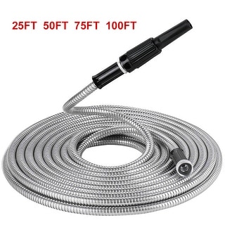 Stainless Steel  garden hose Water Pipe 25/50/75/100FT Flexible US