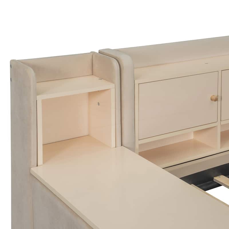 Twin Size Upholstered Daybed with Drawers