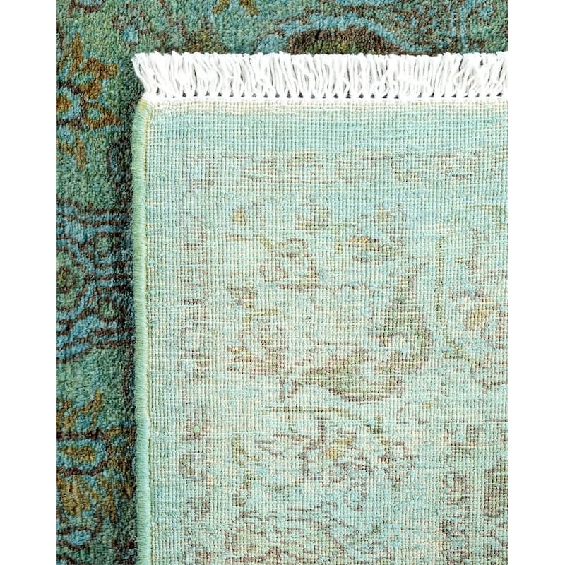 Overton Hand Knotted Wool Vintage Inspired Modern Contemporary Overdyed Blue Area Rug - 3' 1" x 5' 2"