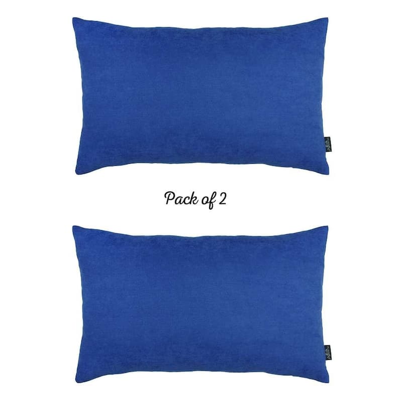 Set of 2 White Modern Lumbar Throw Pillows