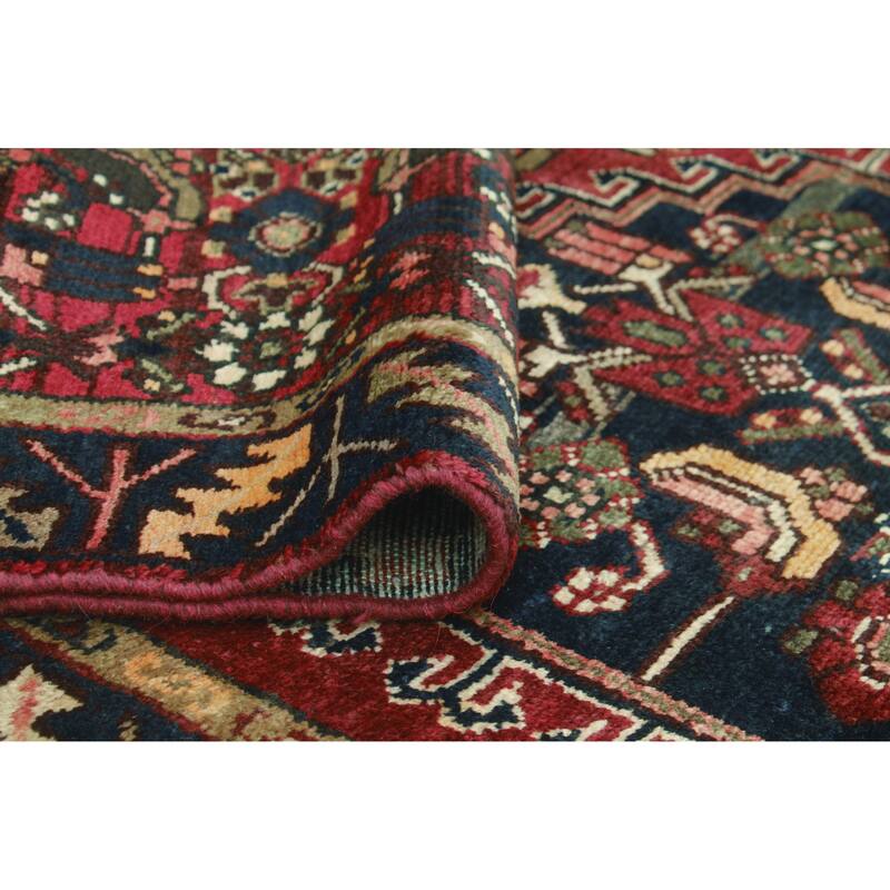 Fine Vintage Distressed Bradwell Burgundy/Navy Runner - 3'1" x 9'10"