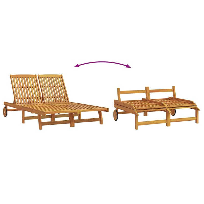 vidaXL Patio Lounge Chair Outdoor Sunbed Poolside Sunlounger Solid Wood Acacia