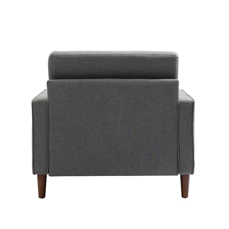 Oversized Accent Chair Linen Club Armchair with Pillows