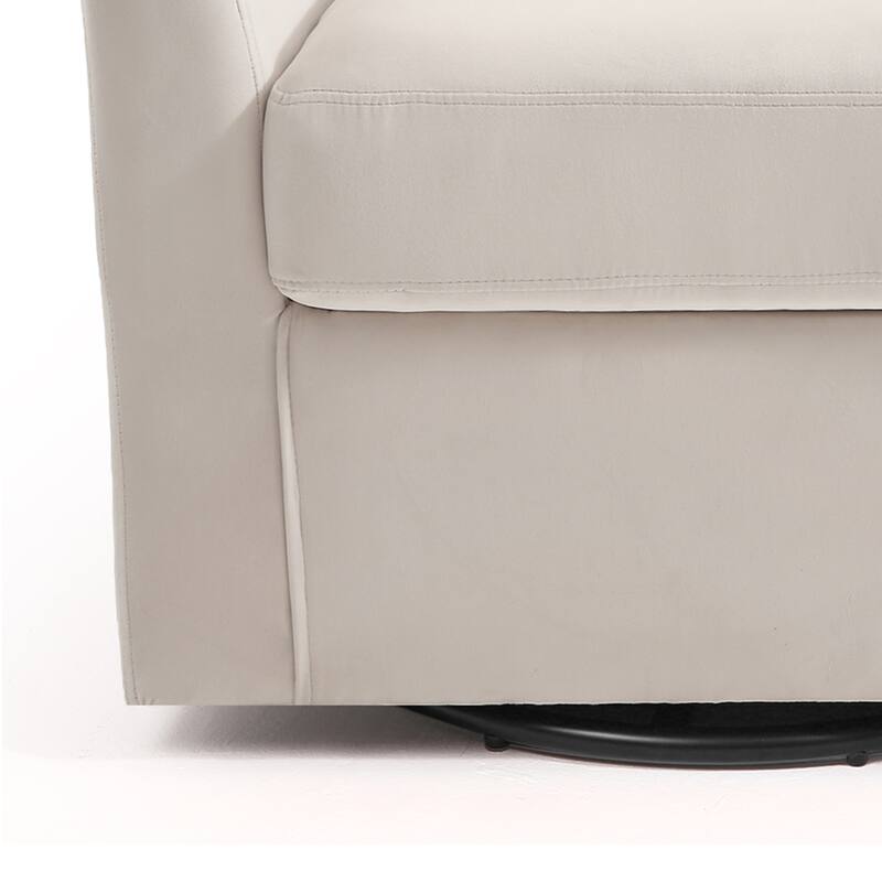 Modern Velvet Upholstered Swivel Barrel Chair for Living Room Lounge