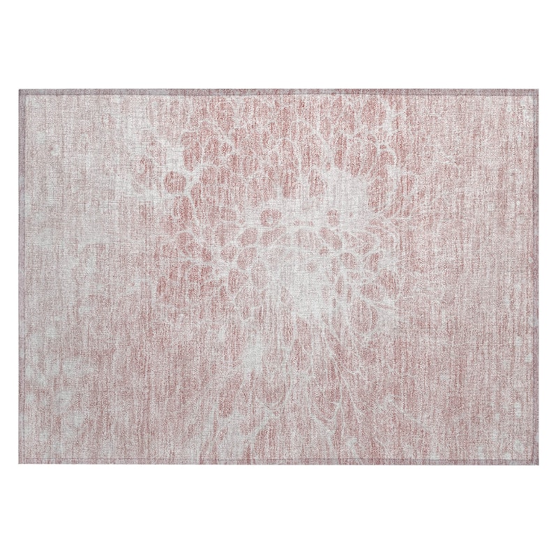 Machine Washable Indoor/ Outdoor Chantille Modern Vintage Floral Rug