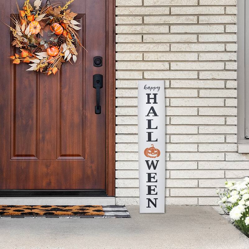 Happy Halloween Metal Porch Board Sign - 31.5"