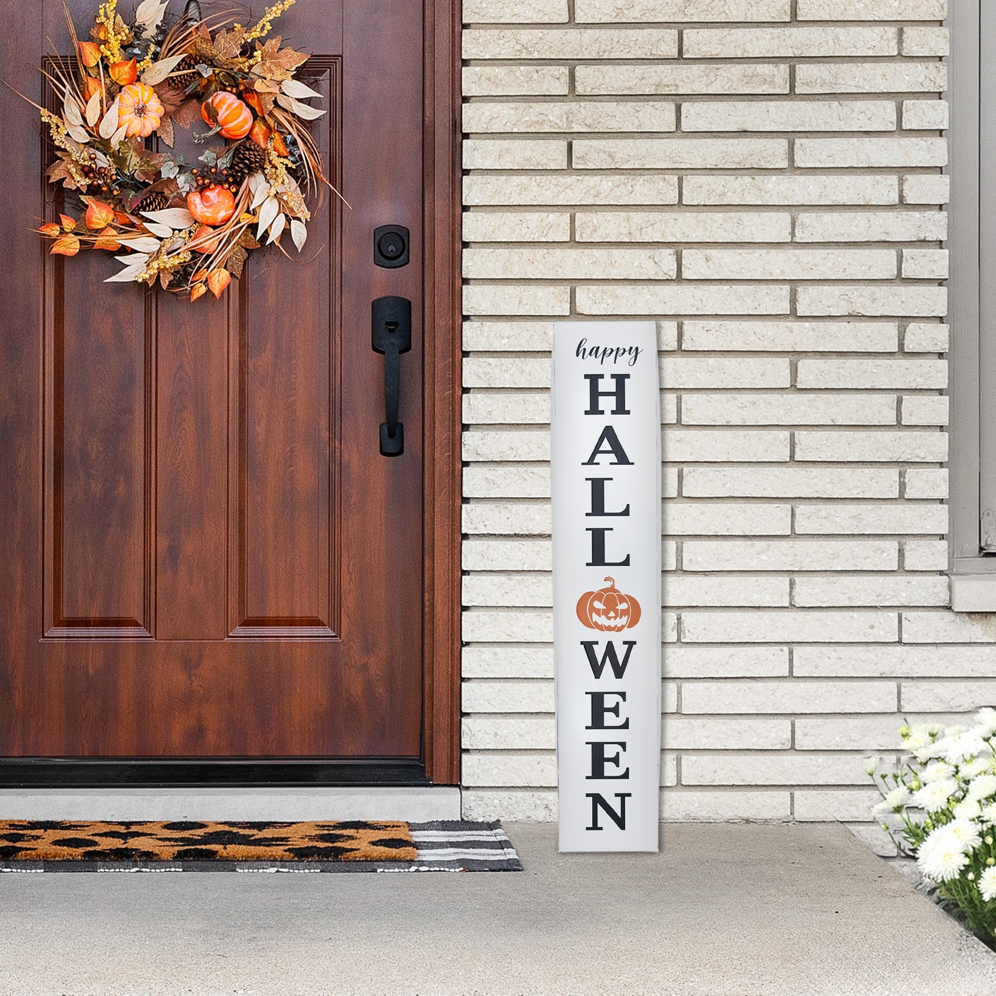 Happy Halloween Metal Porch Board Sign - 31.5"