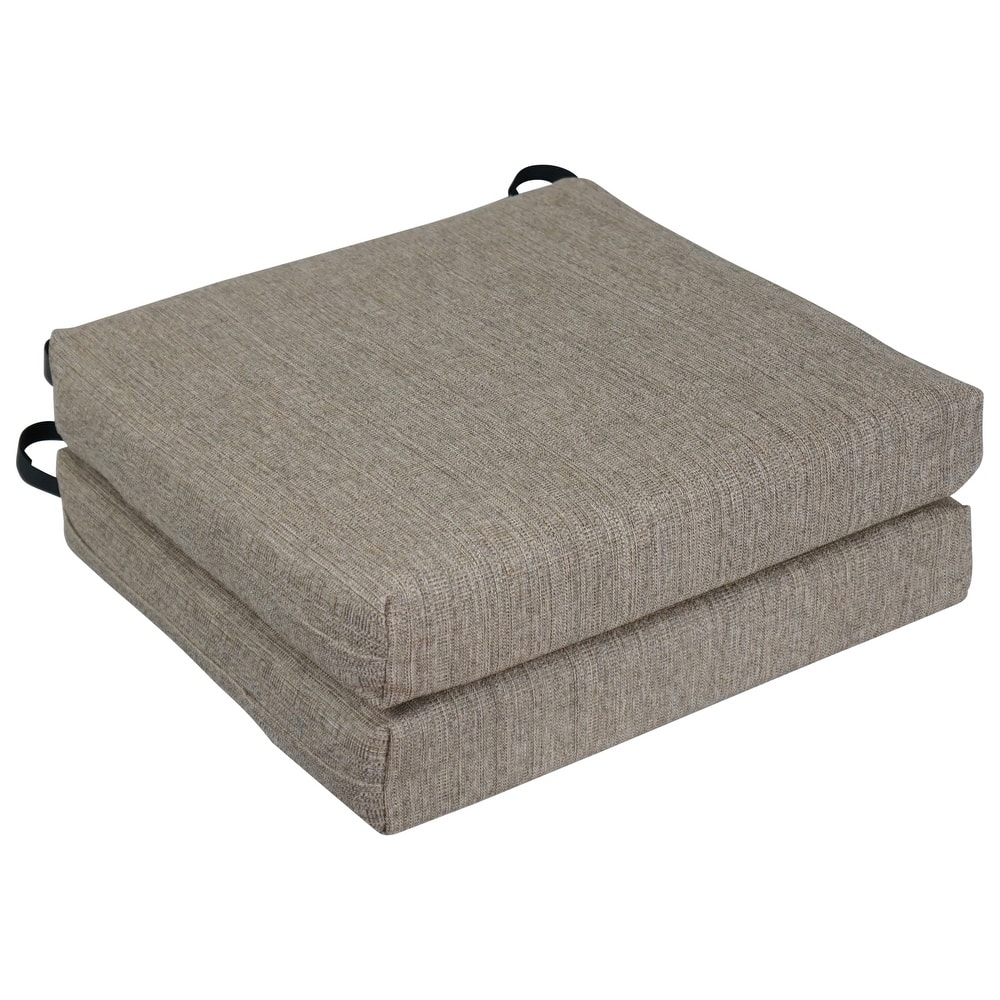 20-inch by 19-inch Premium Woven Olefin Indoor/Outdoor Chair Cushions (Set of 2) - 20 x 19