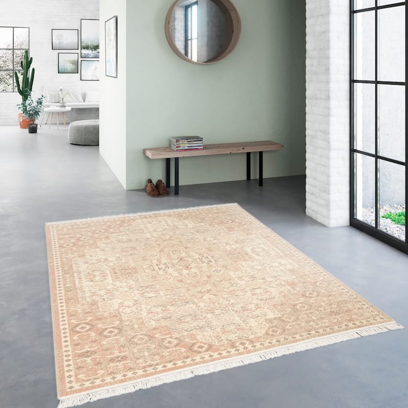 Rosemarie Traditional Recycled Area Rug - 7'10" x 10' - Pink - Rectangle