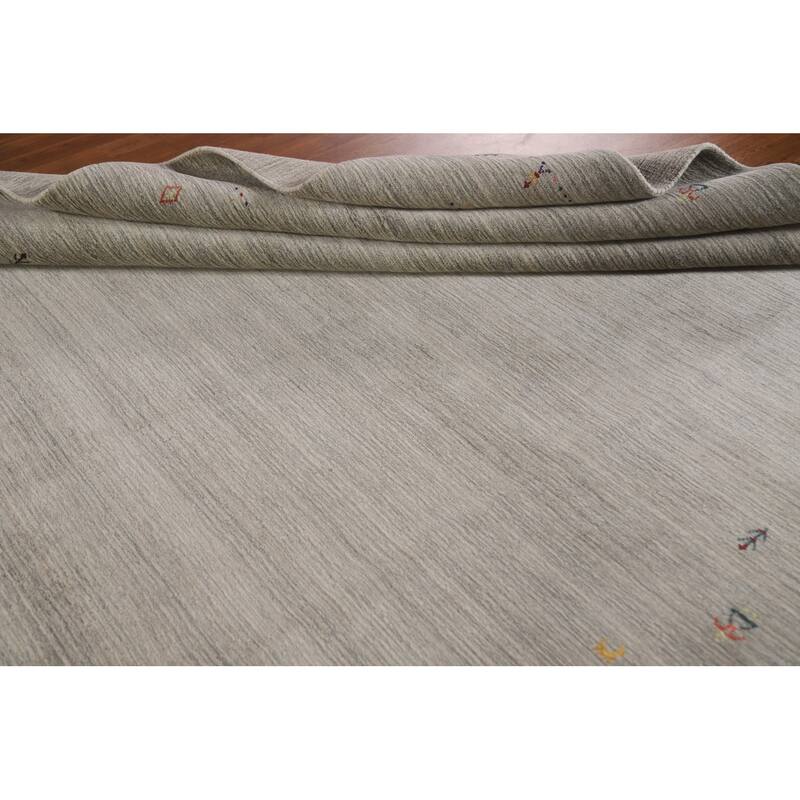 Gabbeh Oriental Area Rug Hand-Knotted Wool Carpet - 8'0"x 9'8"