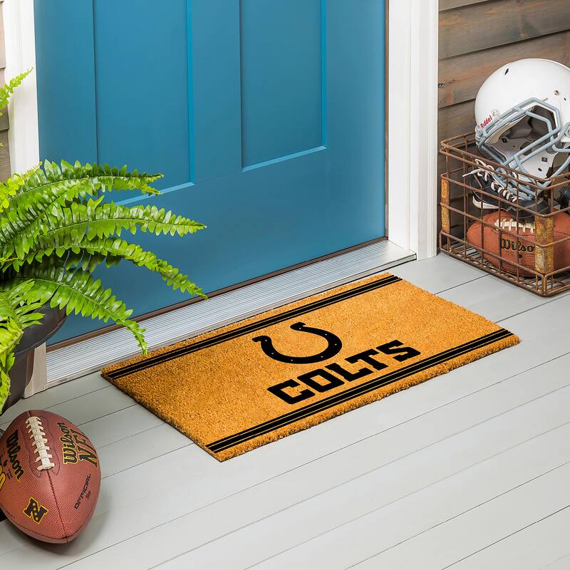 Indianapolis Colts Monochrome Indoor/Outdoor Coir Door Mat - 28" x 16"