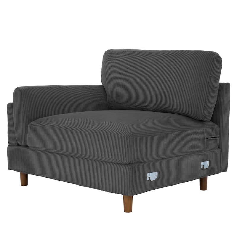 Modern 90" inch Sofa Comfy Corduroy Deep Seats Sofa