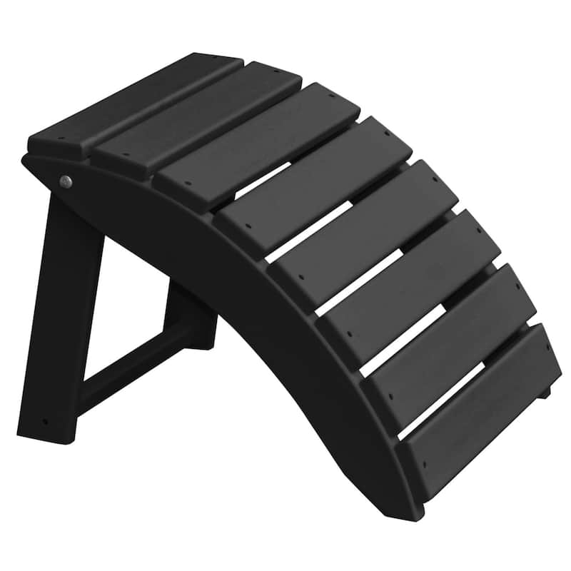 Poly Round Folding Ottoman - Black