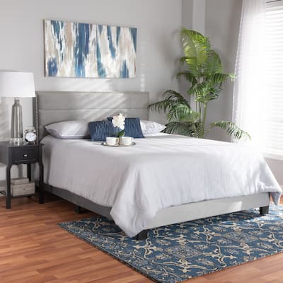 Tamira Modern Glam Velvet Fabric Upholstered Panel Bed