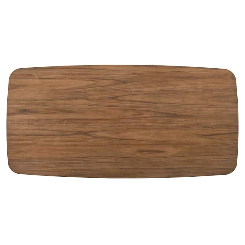 Furniture of America Megan Midcentury 7-Piece Walnut Wood Dining Table Set