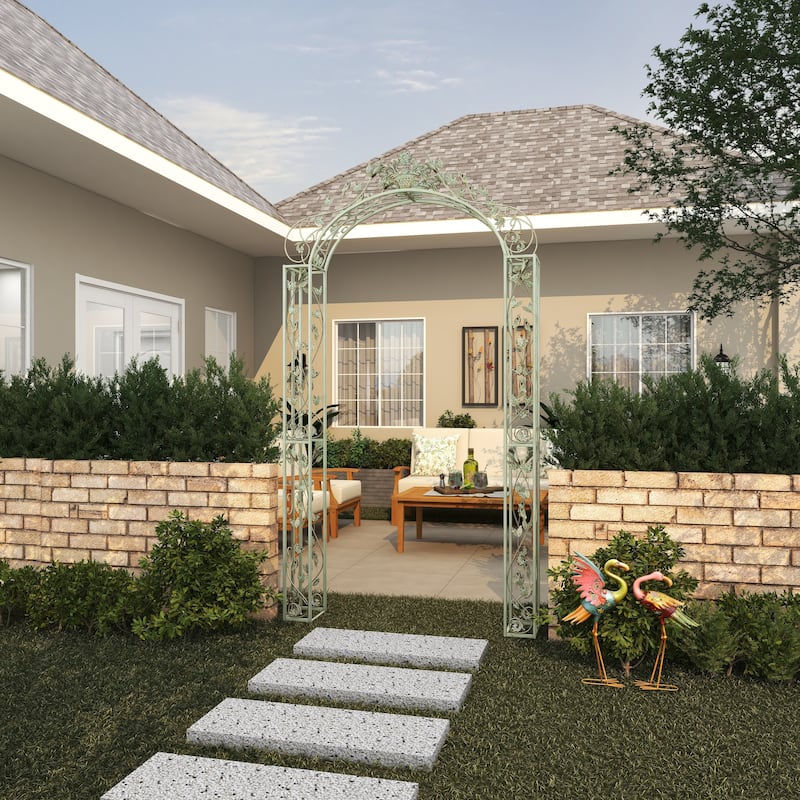 Metal Flamingo Indoor Outdoor Embossed Standing Decorative Garden Sculpture - Set of 2 Multi Colored - Roche River Decor