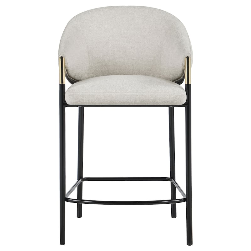 Estela Beige & Glossy Black Sloped Barstools (set of 2) by Christopher Knight Home