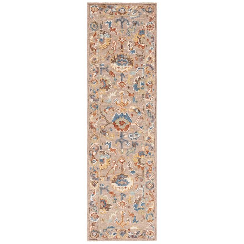 SAFAVIEH Handmade Metro Bratislava French Country Floral Wool Rug - 2'3" x 8' Runner - Beige/Ivory