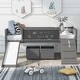 preview thumbnail 51 of 62, Twin size Loft Bed Wood Bed with 2 Storage Boxes,Pine Wood Frame & Double-sided Chalkboard Loft Bed