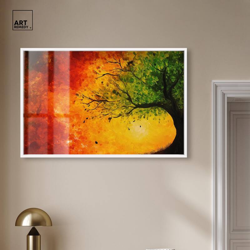 Fire and Ice Tree I Shadowbox by Art Remedy